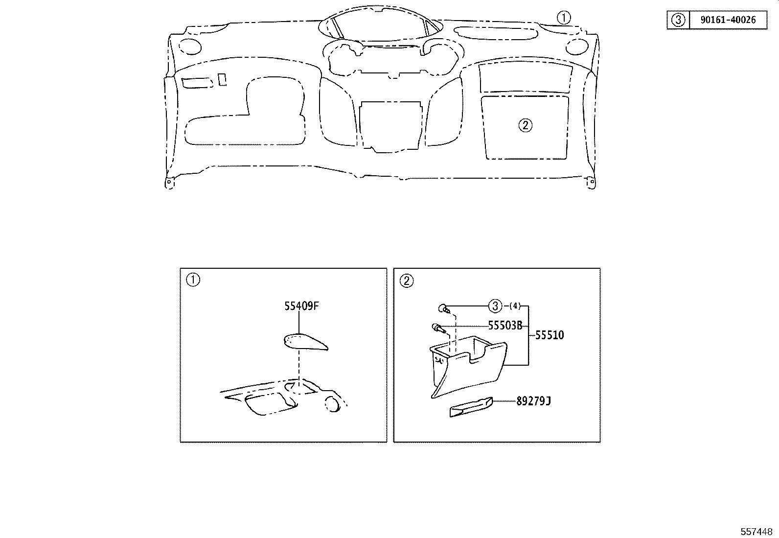 55306-52050 BRACE SUB-ASSY, INSTRUMENT PANEL, NO.1 product image