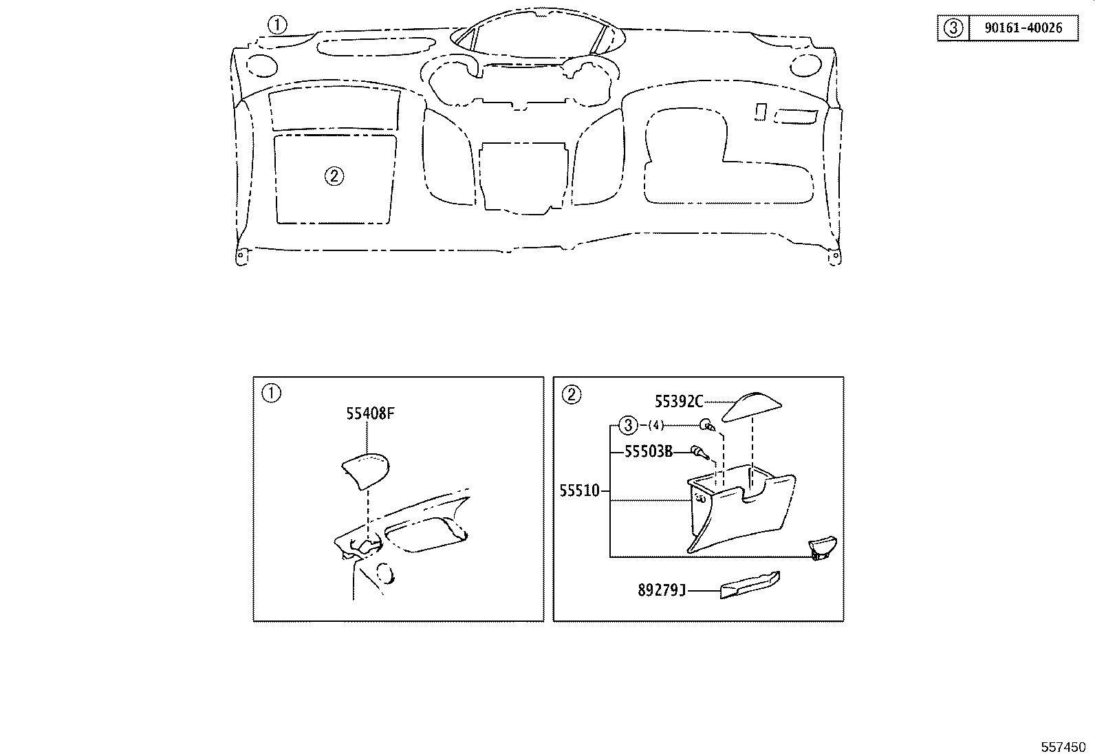 55306-52011 BRACE SUB-ASSY, INSTRUMENT PANEL, NO.1 product image