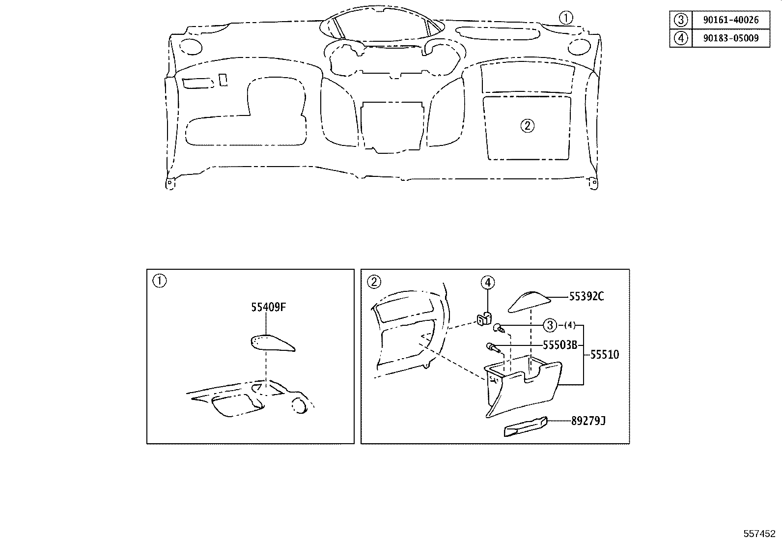 55306-52011 BRACE SUB-ASSY, INSTRUMENT PANEL, NO.1 product image
