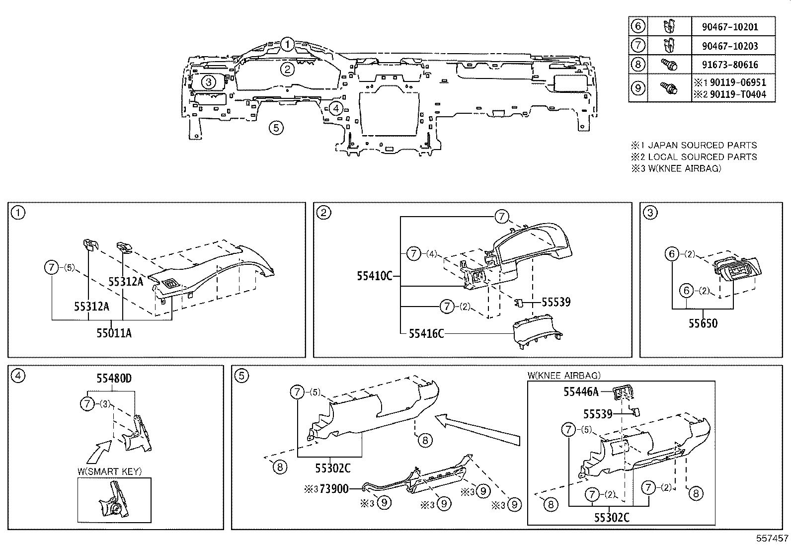 55306-06150 BRACE SUB-ASSY, INSTRUMENT PANEL, NO.1 product image