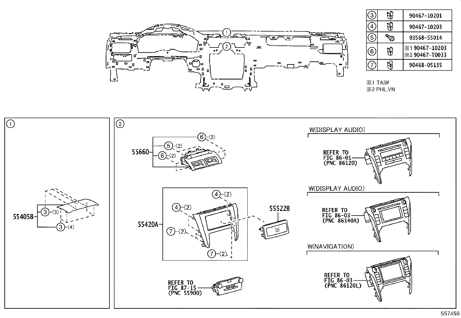55306-06150 BRACE SUB-ASSY, INSTRUMENT PANEL, NO.1 product image
