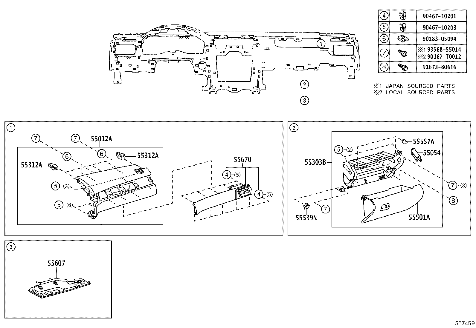 55306-06150 BRACE SUB-ASSY, INSTRUMENT PANEL, NO.1 product image
