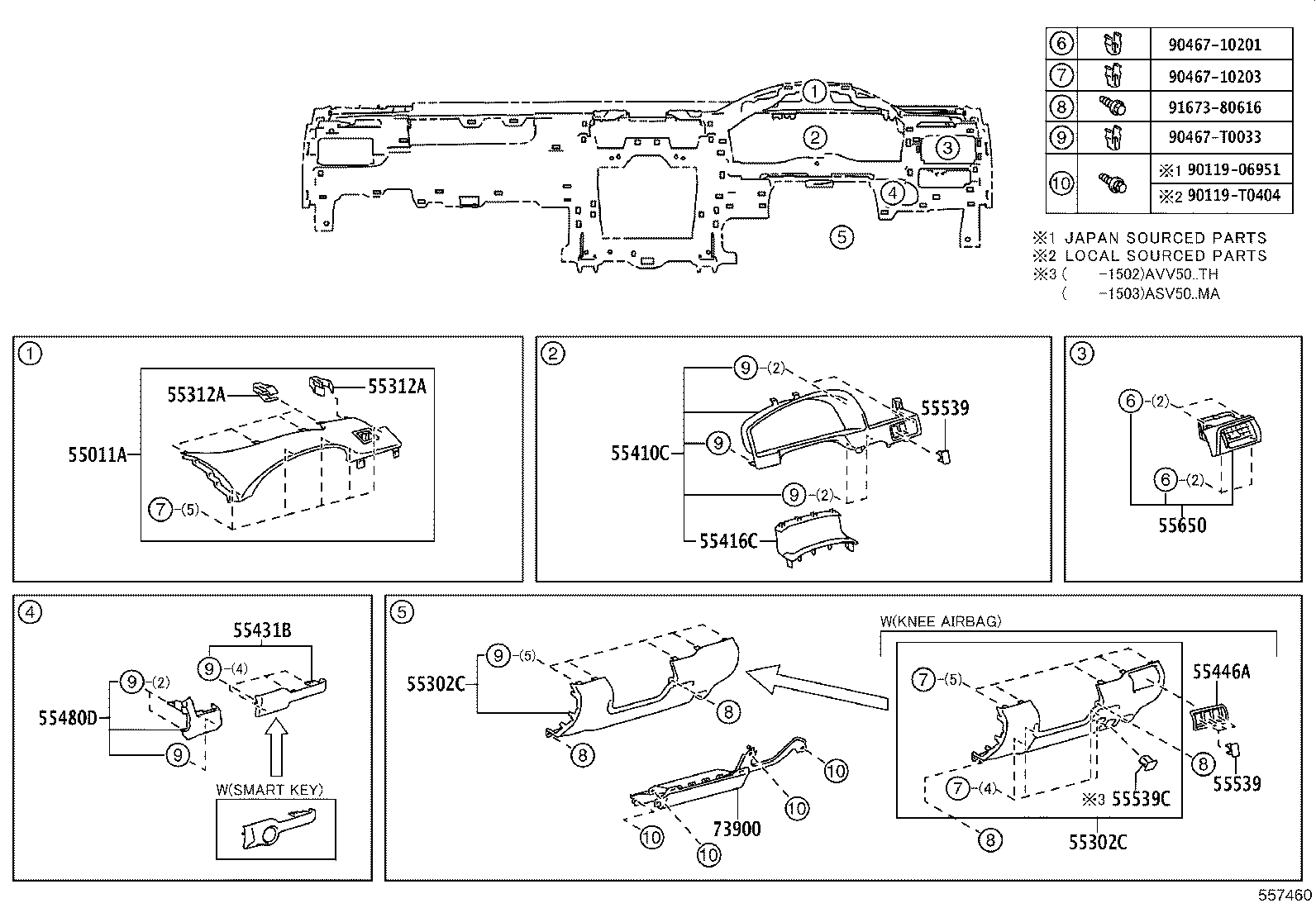 55306-06150 BRACE SUB-ASSY, INSTRUMENT PANEL, NO.1 product image