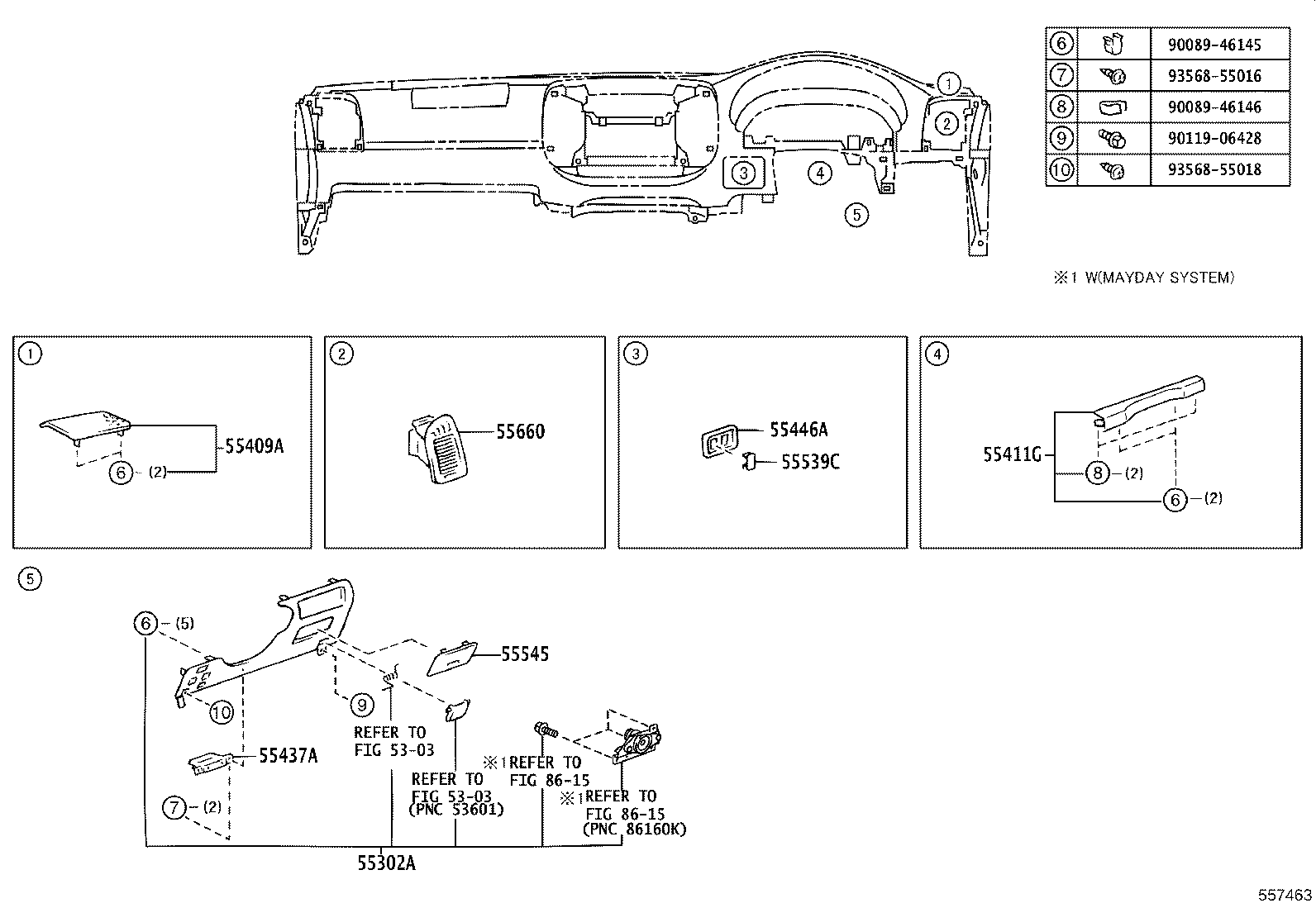 55302-YC050-E0 PANEL SUB-ASSY, INSTRUMENT, UPPER product image