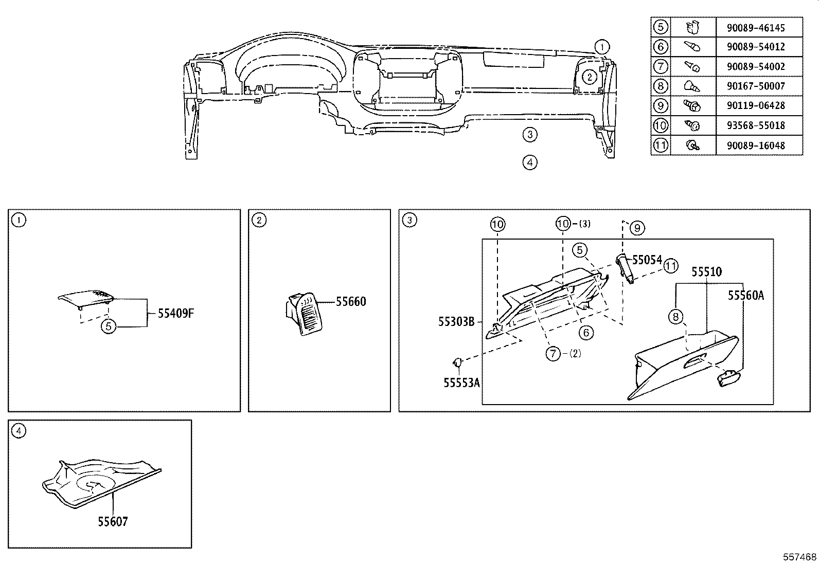 55302-YC050-E0 PANEL SUB-ASSY, INSTRUMENT, UPPER product image