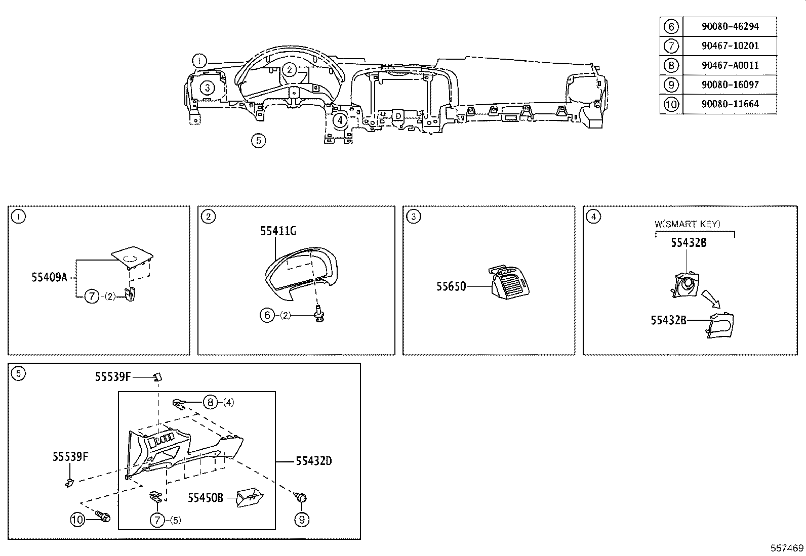 55405-0T030 PANEL SUB-ASSY, INSTRUMENT CLUSTER FINISH, CENTER product image
