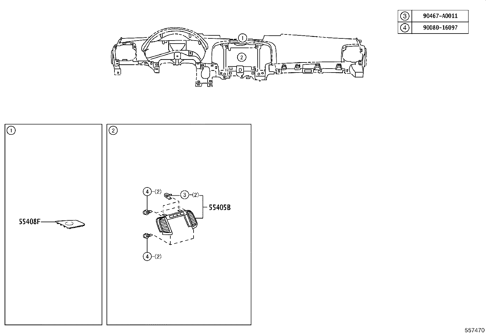 55405-0T030 PANEL SUB-ASSY, INSTRUMENT CLUSTER FINISH, CENTER product image