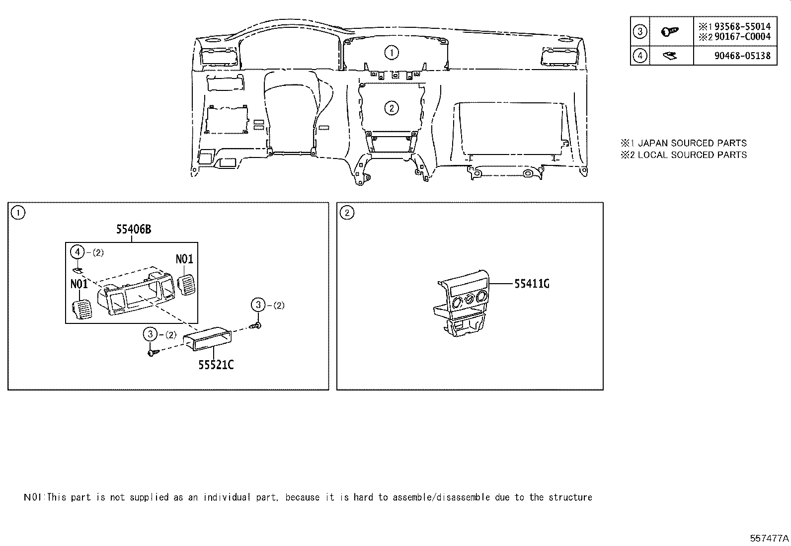 55302-02061-B0 PANEL SUB-ASSY, INSTRUMENT, UPPER product image
