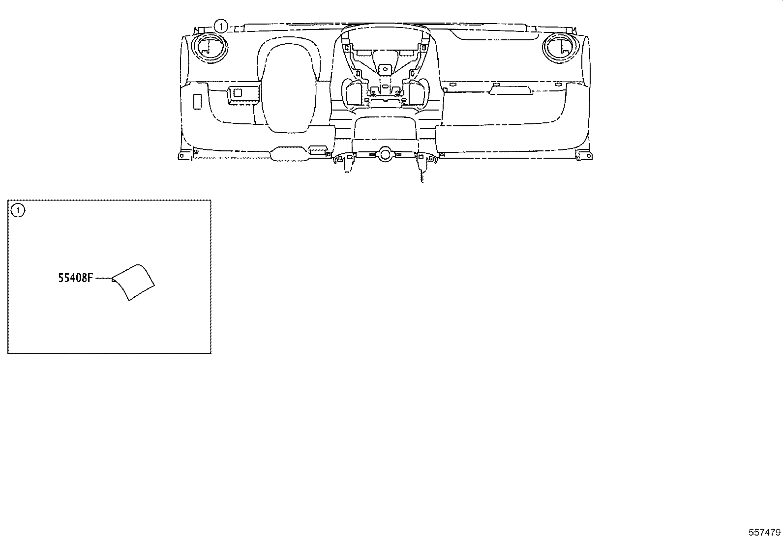 55306-0H020 BRACE SUB-ASSY, INSTRUMENT PANEL, NO.1 product image