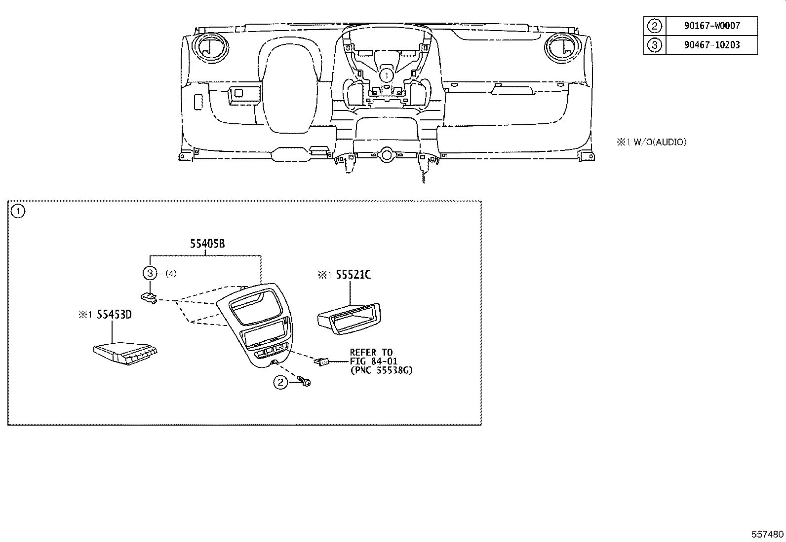 55306-0H020 BRACE SUB-ASSY, INSTRUMENT PANEL, NO.1 product image
