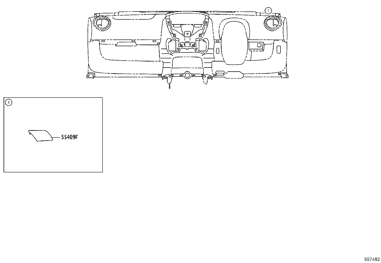 55306-0H020 BRACE SUB-ASSY, INSTRUMENT PANEL, NO.1 product image