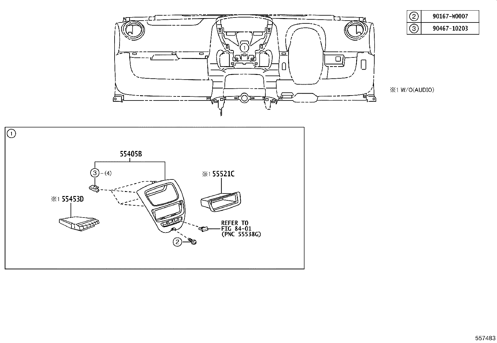 55306-0H020 BRACE SUB-ASSY, INSTRUMENT PANEL, NO.1 product image