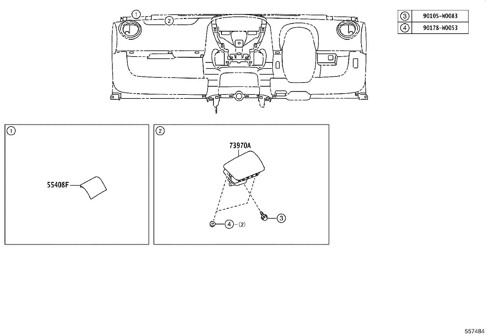 55306-0H020 BRACE SUB-ASSY, INSTRUMENT PANEL, NO.1 product image