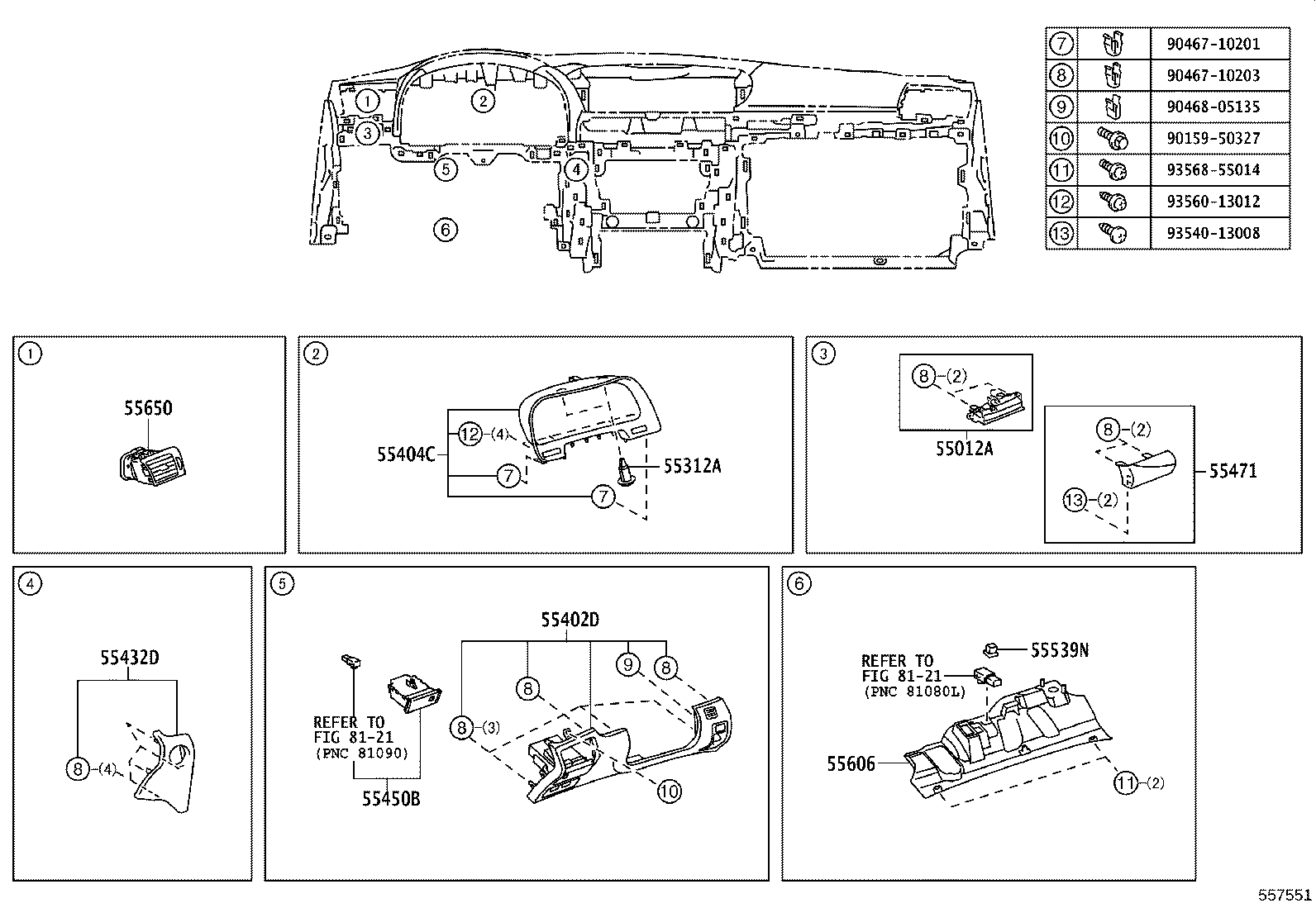 55012-50130 GARNISH SUB-ASSY, INSTRUMENT PANEL, NO.2 product image