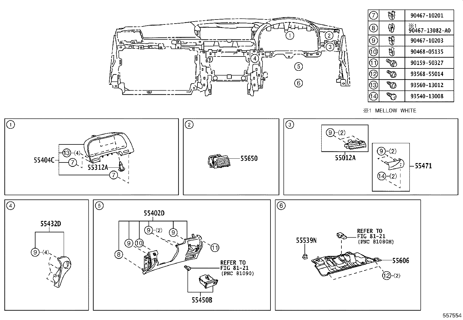 55012-50130 GARNISH SUB-ASSY, INSTRUMENT PANEL, NO.2 product image