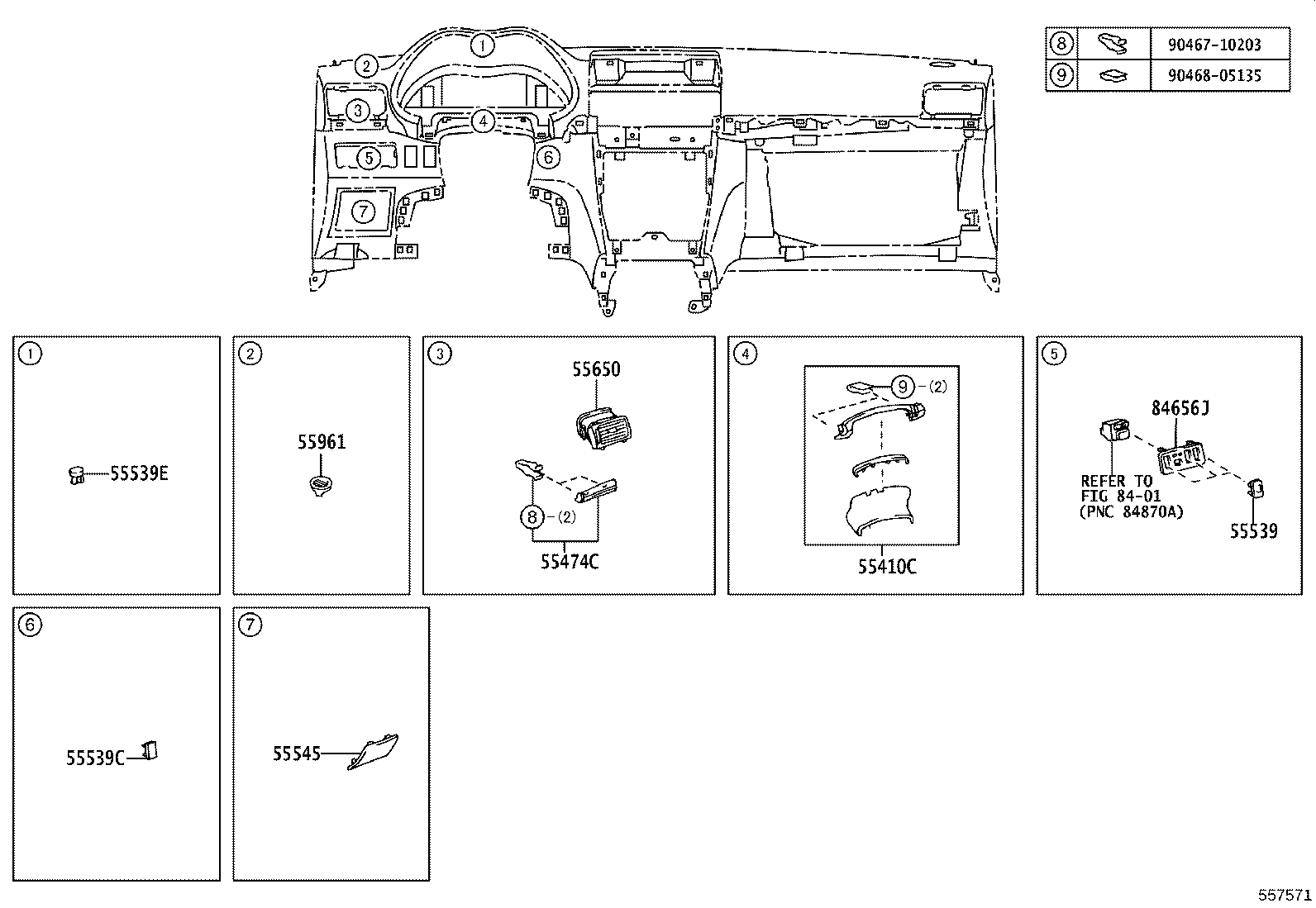 55306-05080 BRACE SUB-ASSY, INSTRUMENT PANEL, NO.1 product image