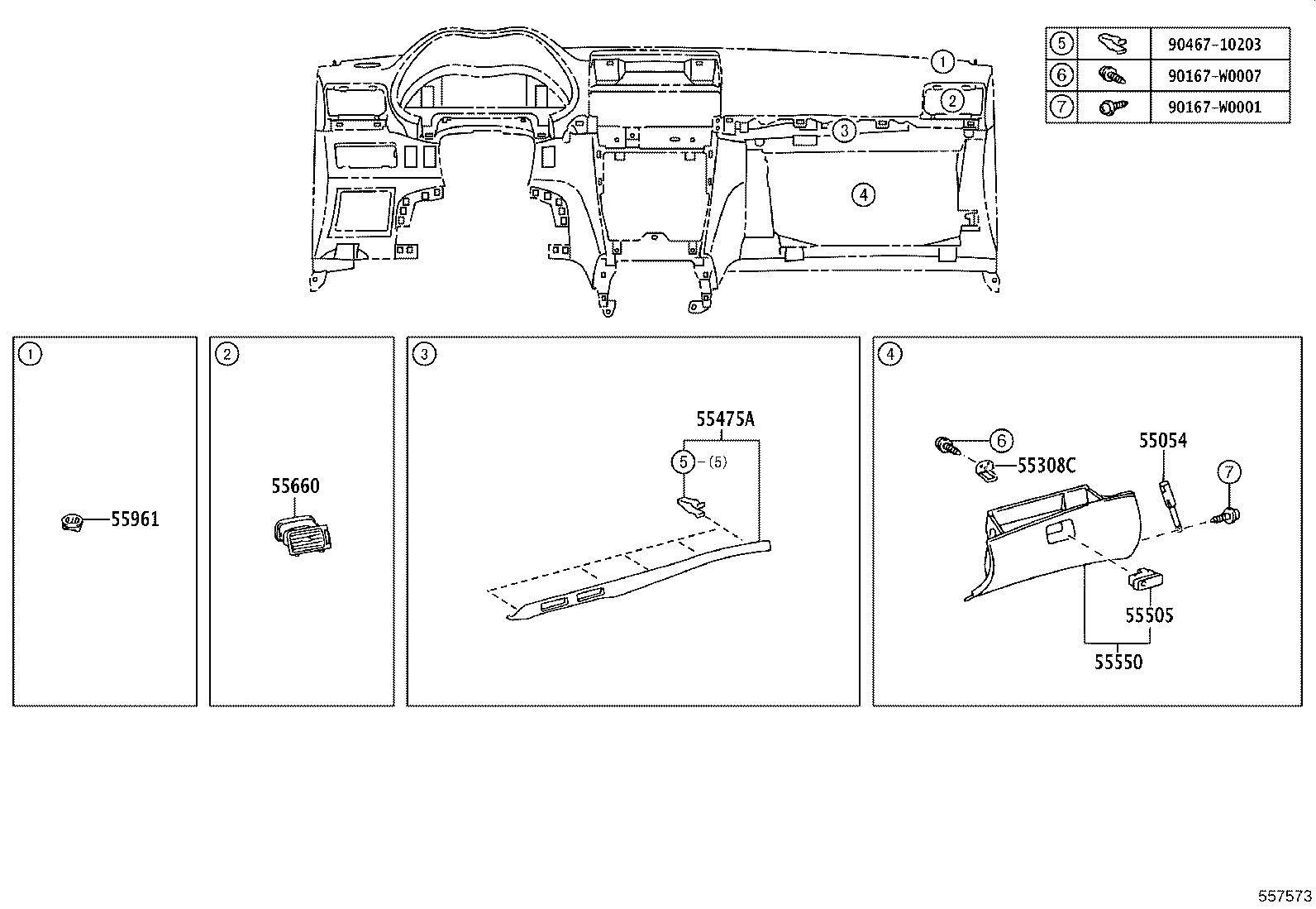 55306-05080 BRACE SUB-ASSY, INSTRUMENT PANEL, NO.1 product image