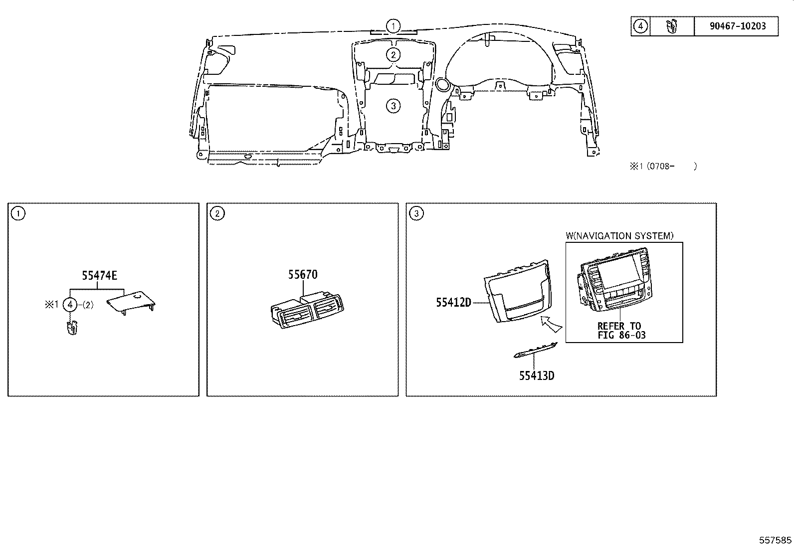 55054-53010 STOPPER SUB-ASSY, GLOVE COMPARTMENT DOOR product image