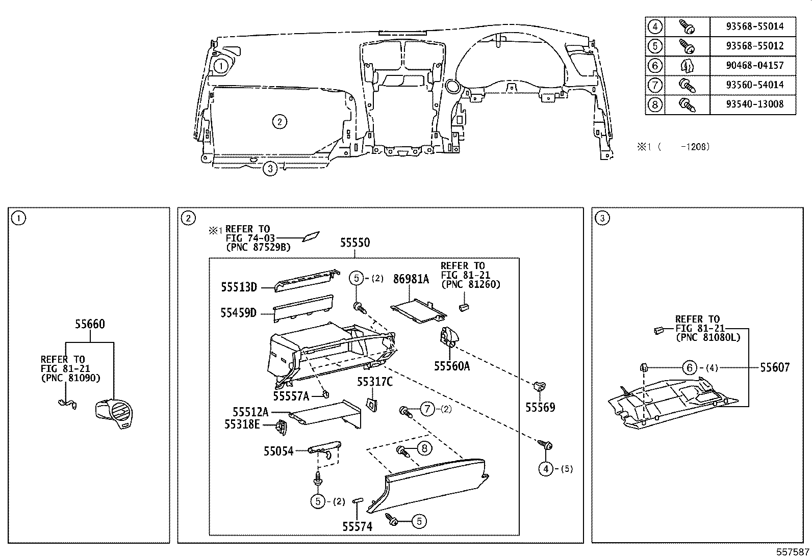 55054-53010 STOPPER SUB-ASSY, GLOVE COMPARTMENT DOOR product image