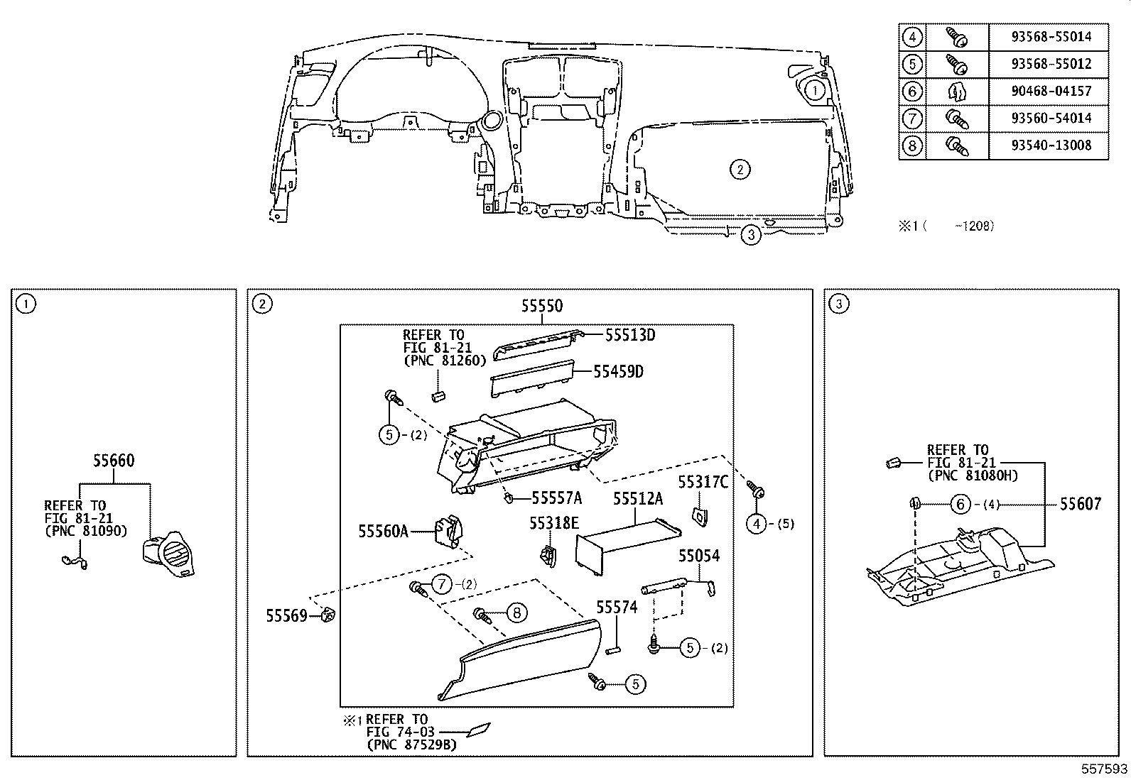 55054-53010 STOPPER SUB-ASSY, GLOVE COMPARTMENT DOOR product image
