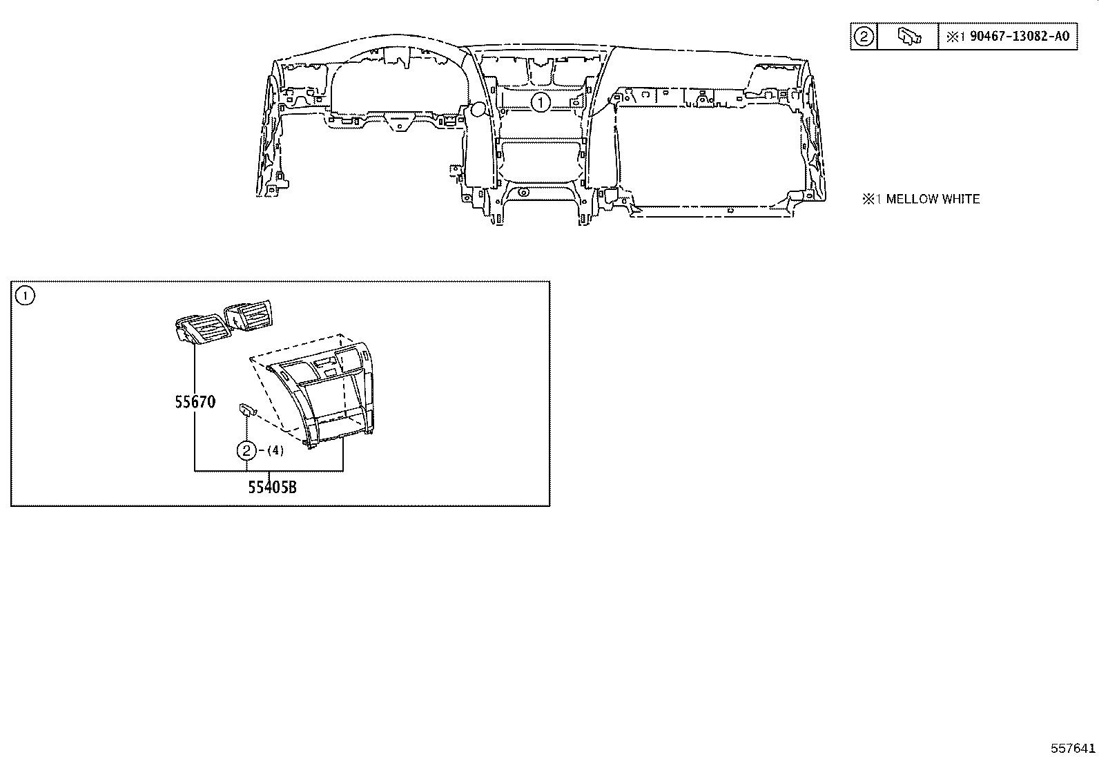 55054-50110 STOPPER SUB-ASSY, GLOVE COMPARTMENT DOOR product image