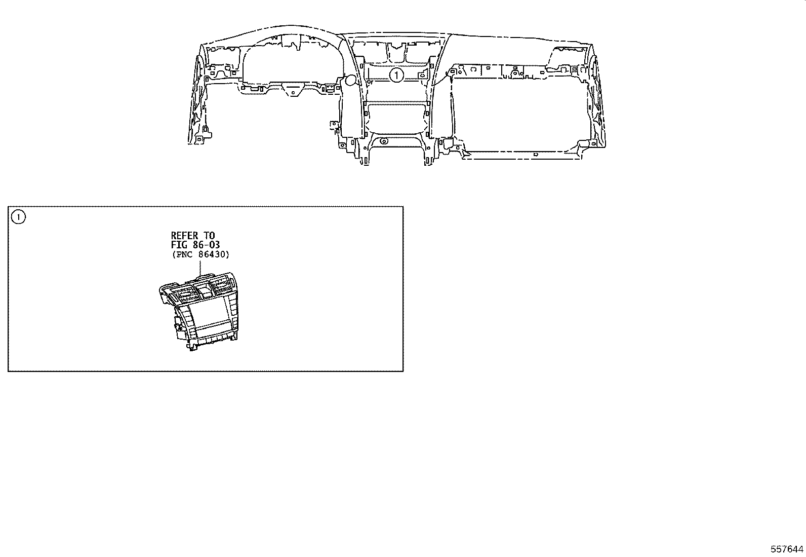 55054-50110 STOPPER SUB-ASSY, GLOVE COMPARTMENT DOOR product image