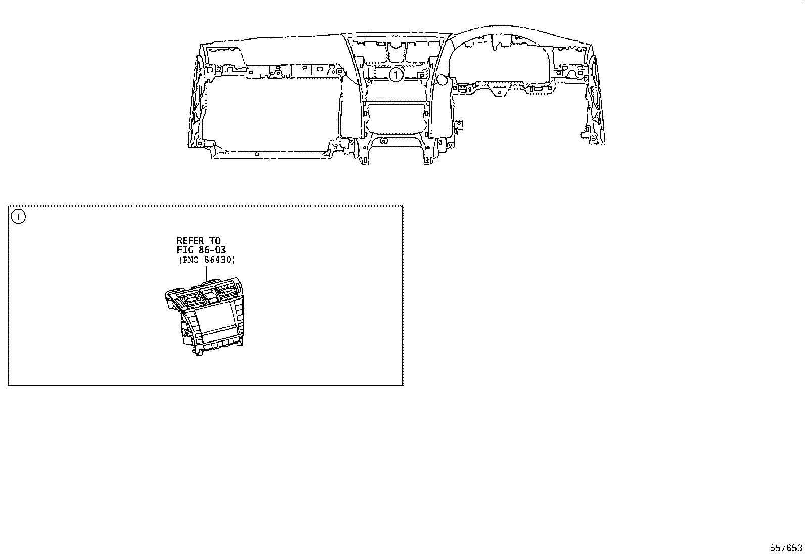 55054-50110 STOPPER SUB-ASSY, GLOVE COMPARTMENT DOOR product image