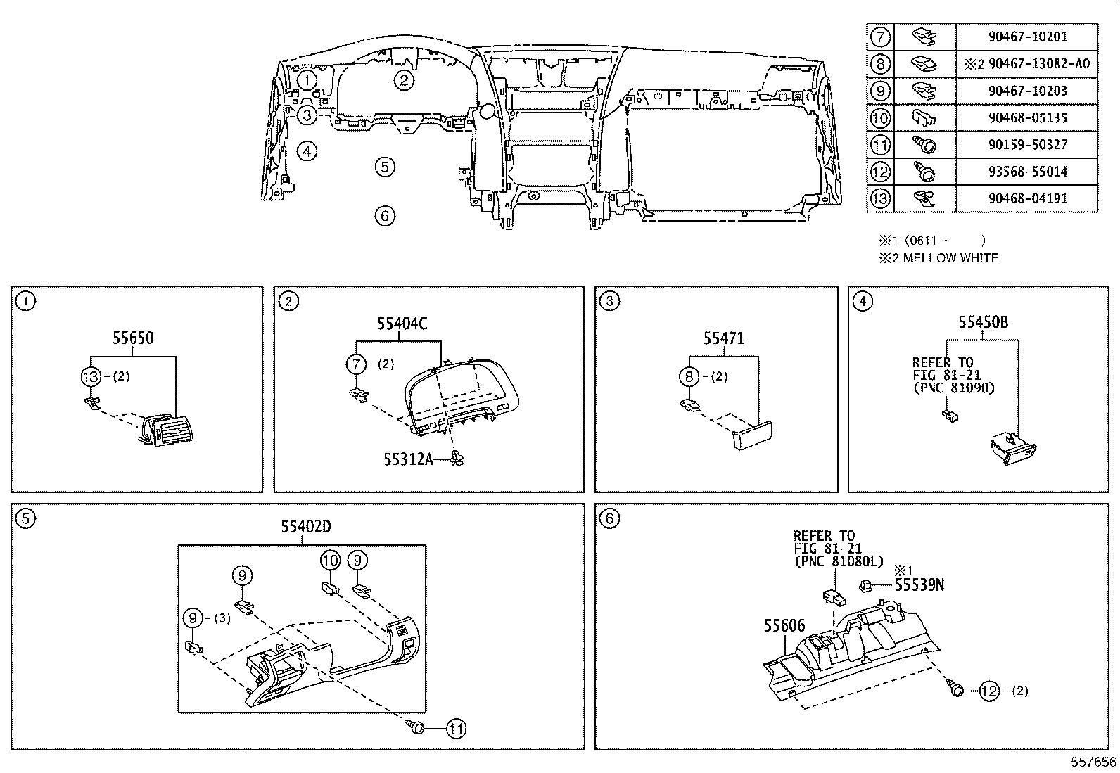 55405-50120 PANEL SUB-ASSY, INSTRUMENT CLUSTER FINISH, CENTER product image