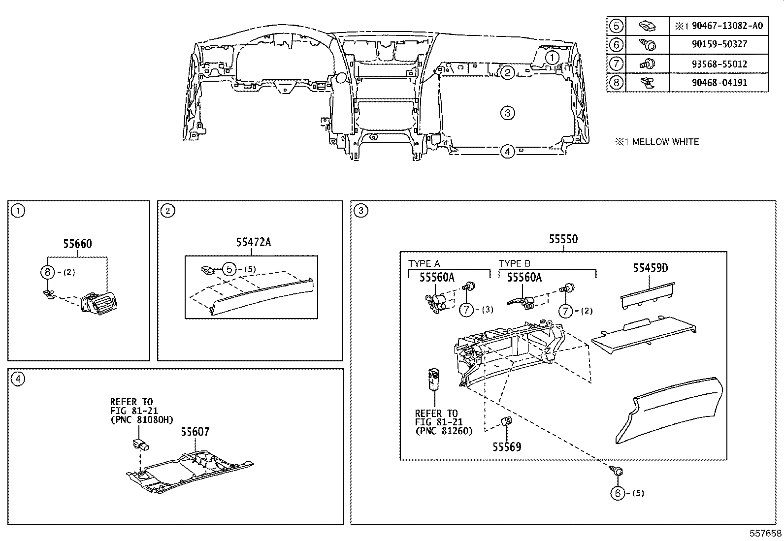 55405-50120 PANEL SUB-ASSY, INSTRUMENT CLUSTER FINISH, CENTER product image