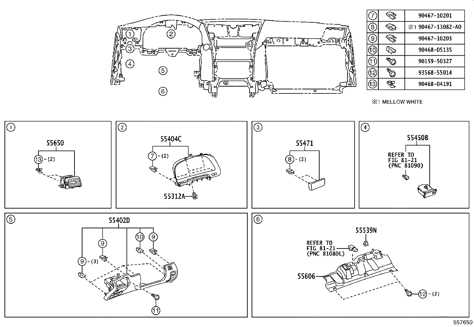 55405-50120 PANEL SUB-ASSY, INSTRUMENT CLUSTER FINISH, CENTER product image