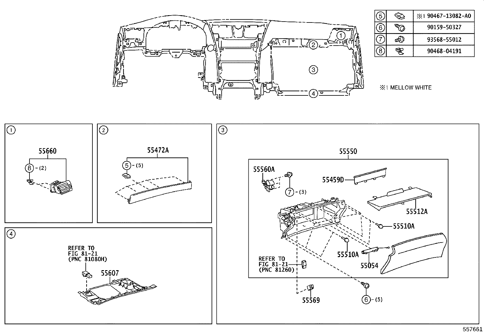 55405-50120 PANEL SUB-ASSY, INSTRUMENT CLUSTER FINISH, CENTER product image