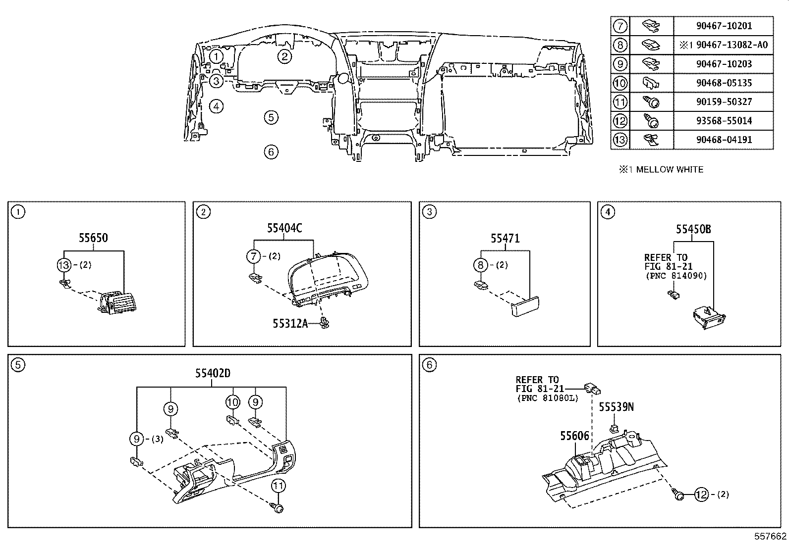 55405-50120 PANEL SUB-ASSY, INSTRUMENT CLUSTER FINISH, CENTER product image