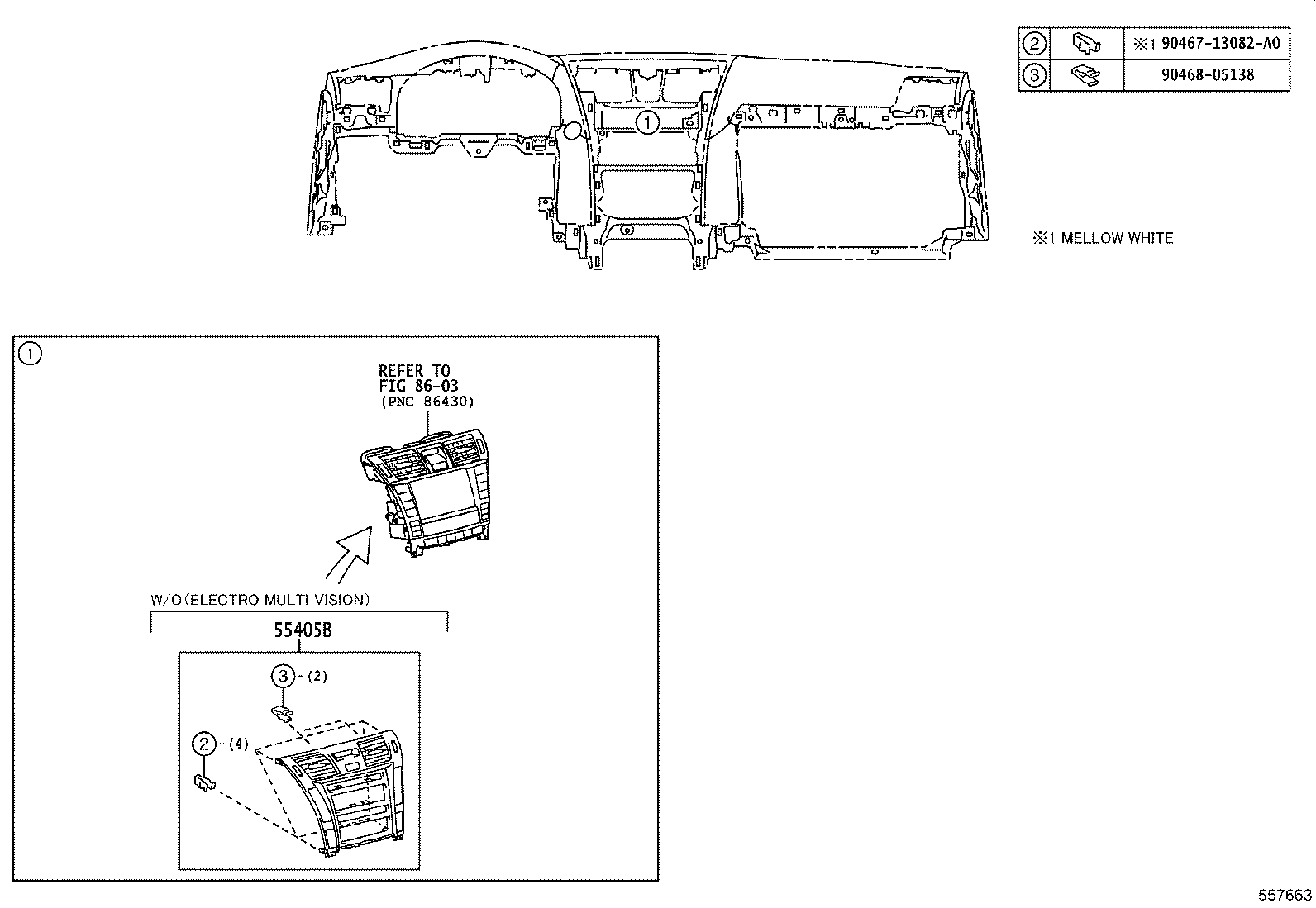 55405-50120 PANEL SUB-ASSY, INSTRUMENT CLUSTER FINISH, CENTER product image