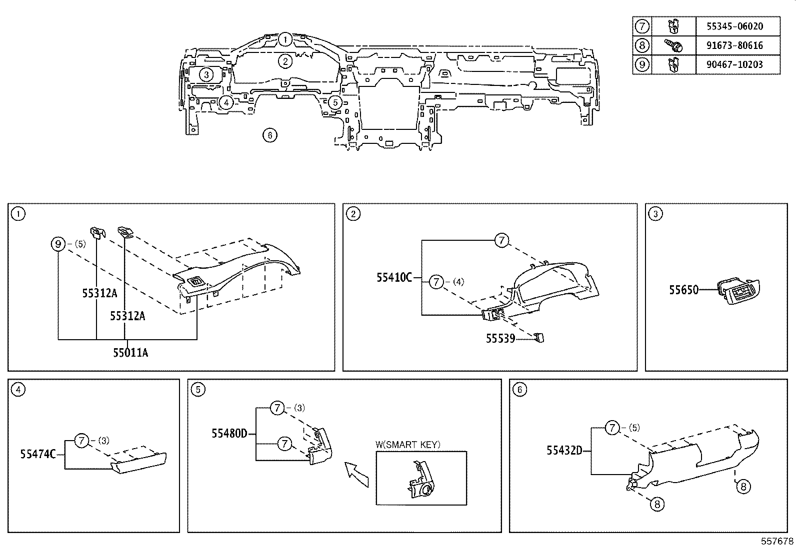 55405-06150 PANEL SUB-ASSY, INSTRUMENT CLUSTER FINISH, CENTER product image