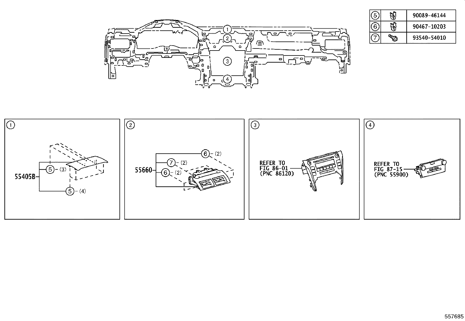 55405-06150 PANEL SUB-ASSY, INSTRUMENT CLUSTER FINISH, CENTER product image