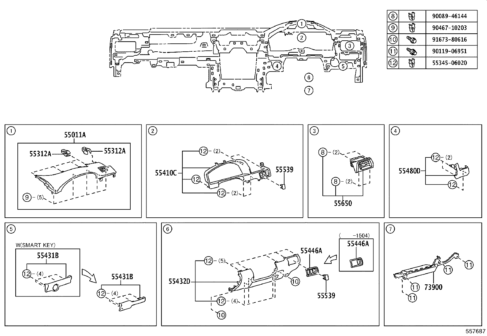 55405-06150 PANEL SUB-ASSY, INSTRUMENT CLUSTER FINISH, CENTER product image