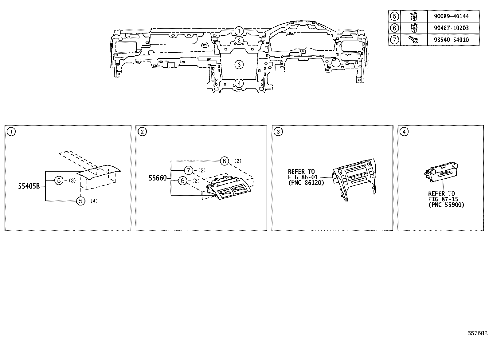55405-06150 PANEL SUB-ASSY, INSTRUMENT CLUSTER FINISH, CENTER product image
