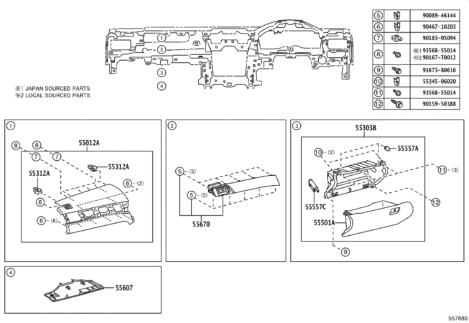 55405-06150 PANEL SUB-ASSY, INSTRUMENT CLUSTER FINISH, CENTER product image