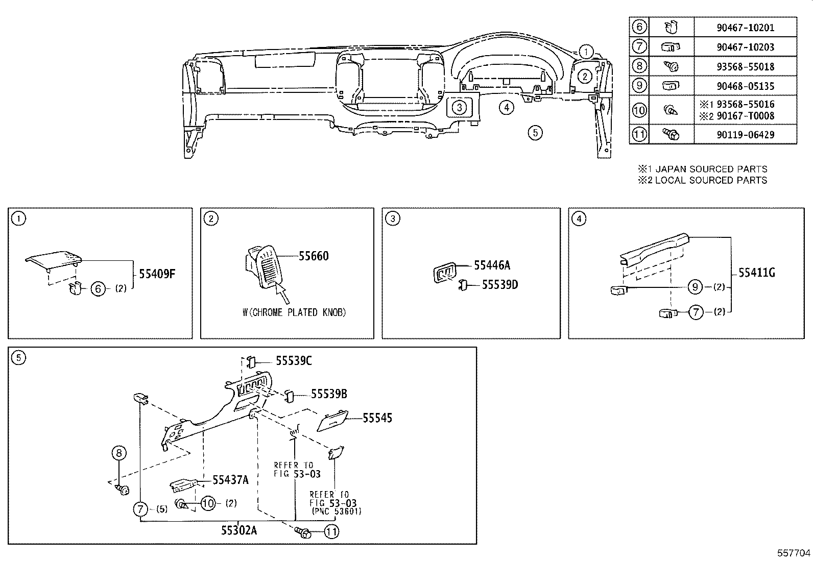 55302-06010-C0 PANEL SUB-ASSY, INSTRUMENT, UPPER product image
