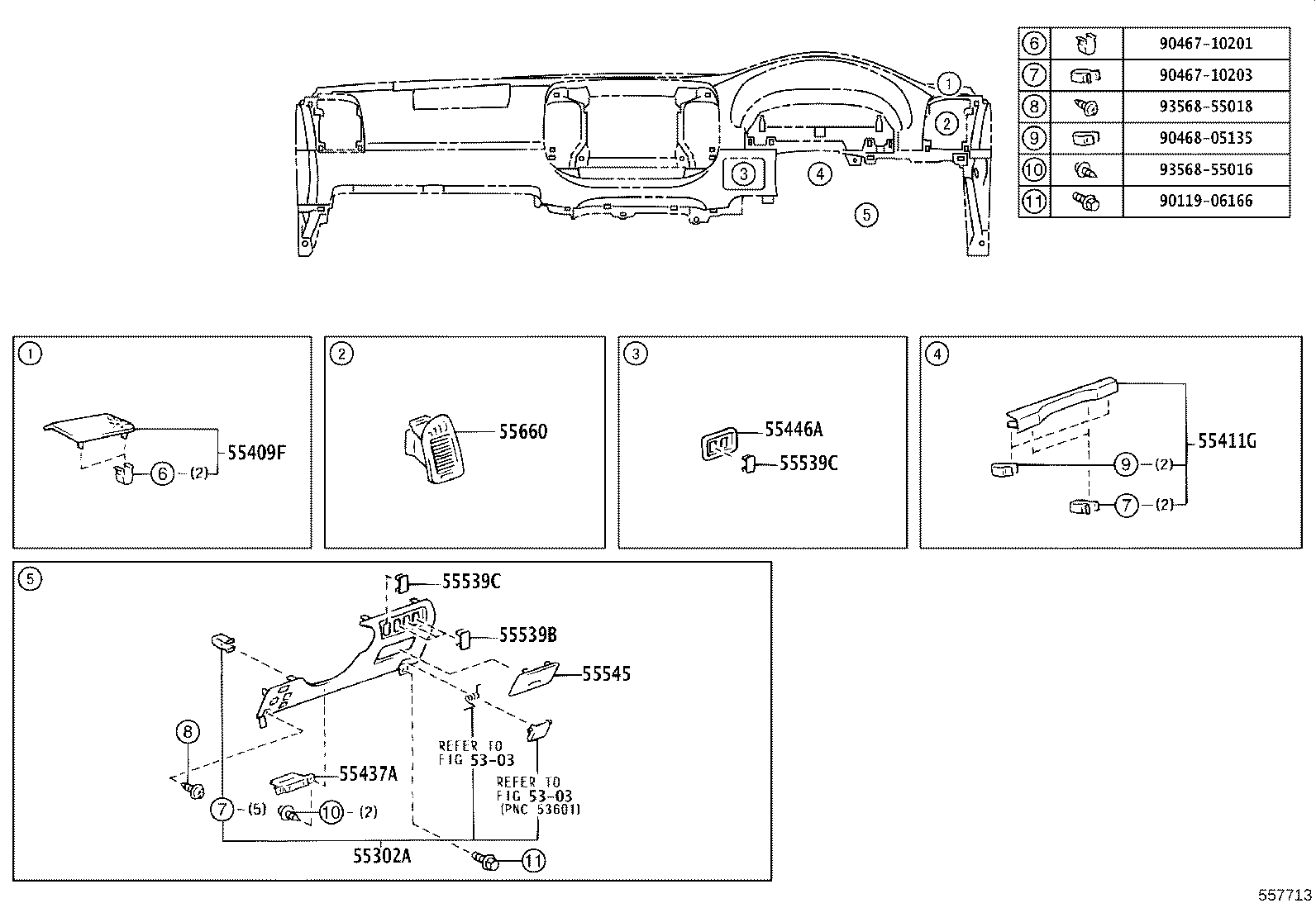 55302-33100-E0 PANEL SUB-ASSY, INSTRUMENT, UPPER product image
