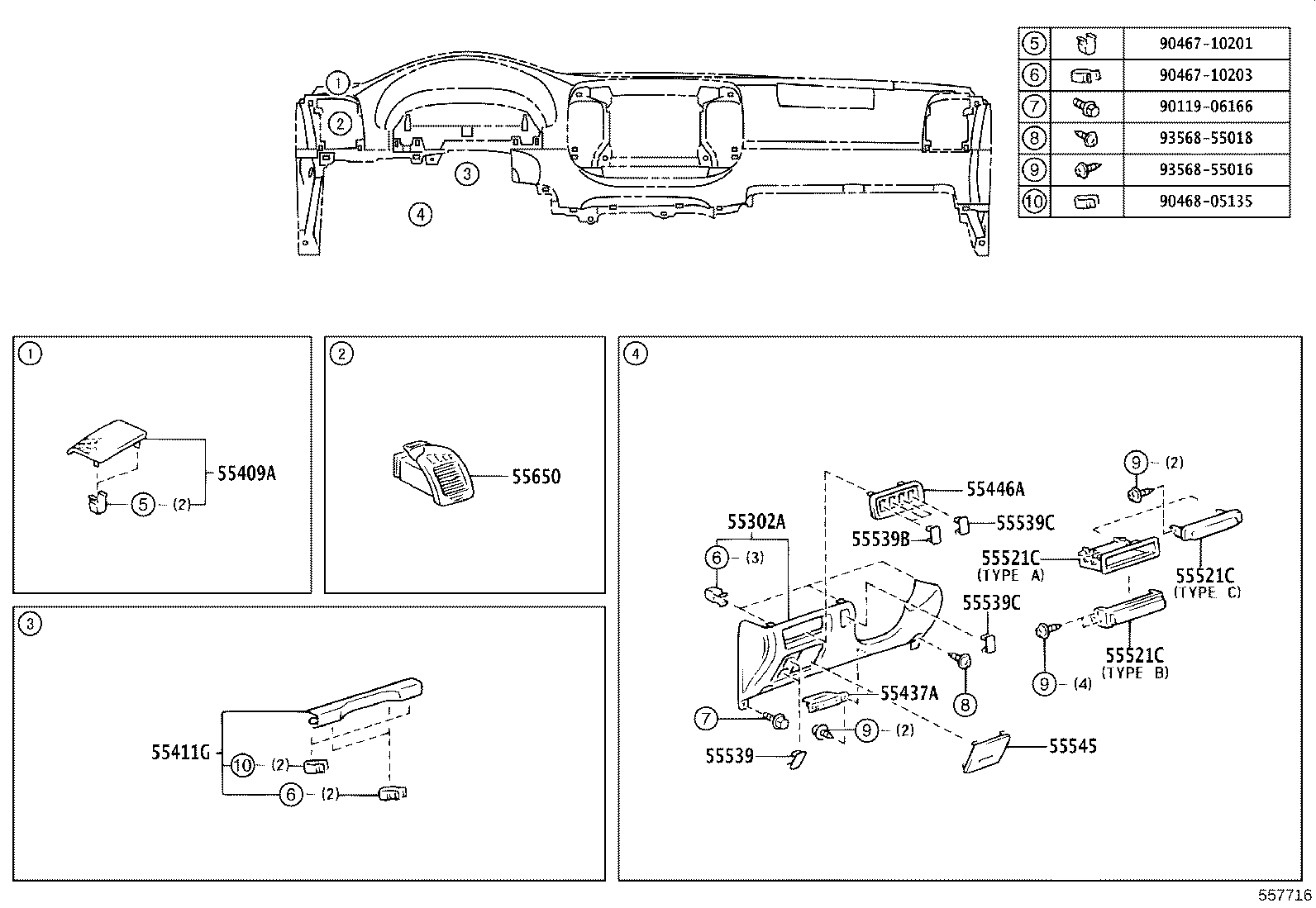 55302-33100-E0 PANEL SUB-ASSY, INSTRUMENT, UPPER product image