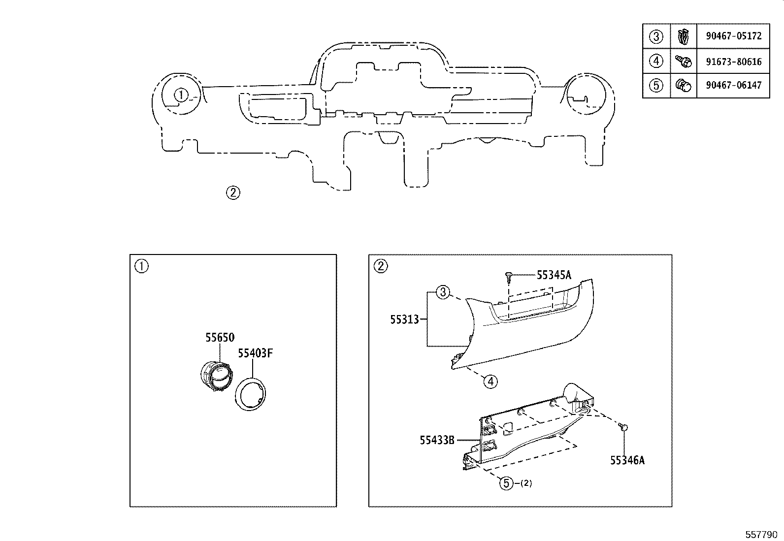 55405-55030-C0 PANEL SUB-ASSY, INSTRUMENT CLUSTER FINISH, CENTER product image