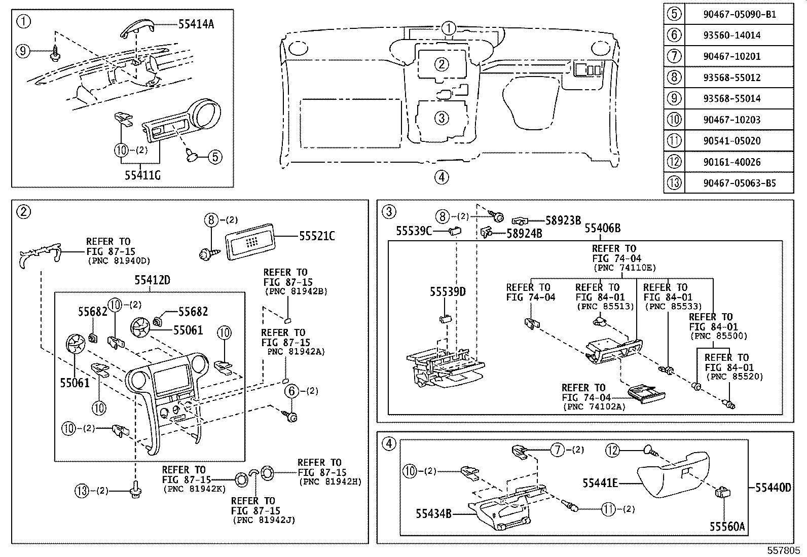 55355-52031 CUSHION, INSTRUMENT PANEL, NO.1 product image
