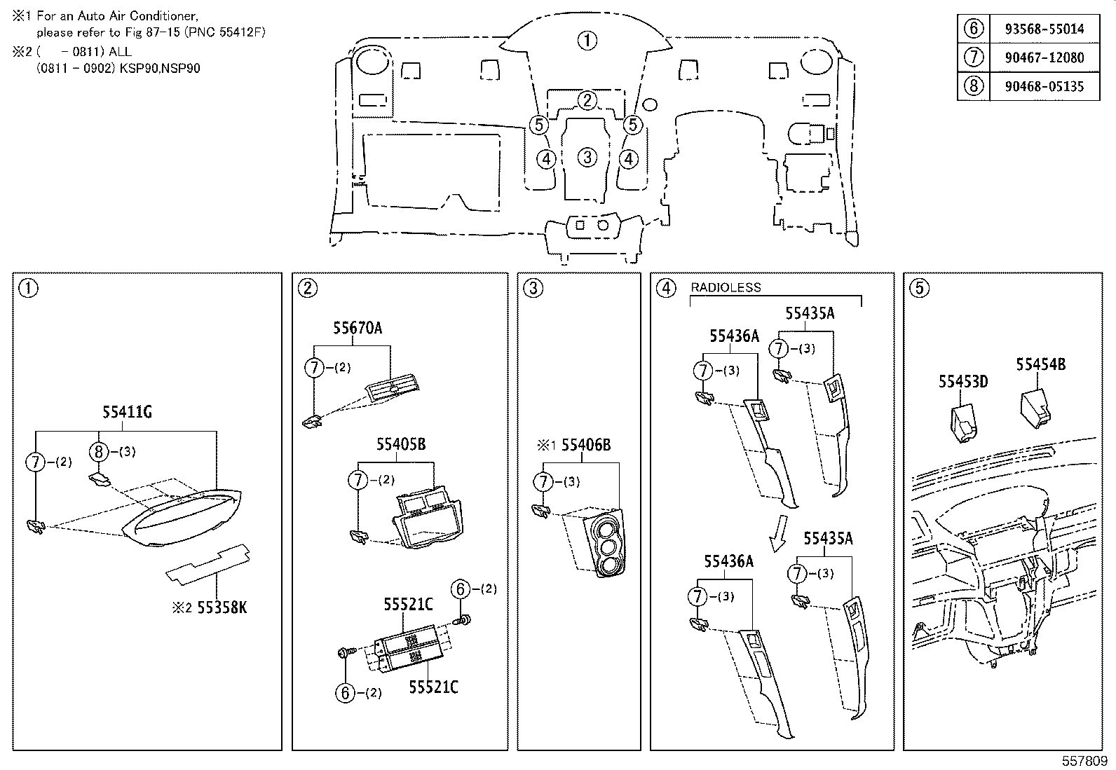 55042-0D010-B0 DOOR SUB-ASSY, INSTRUMENT PANEL BOX, NO.2 product image