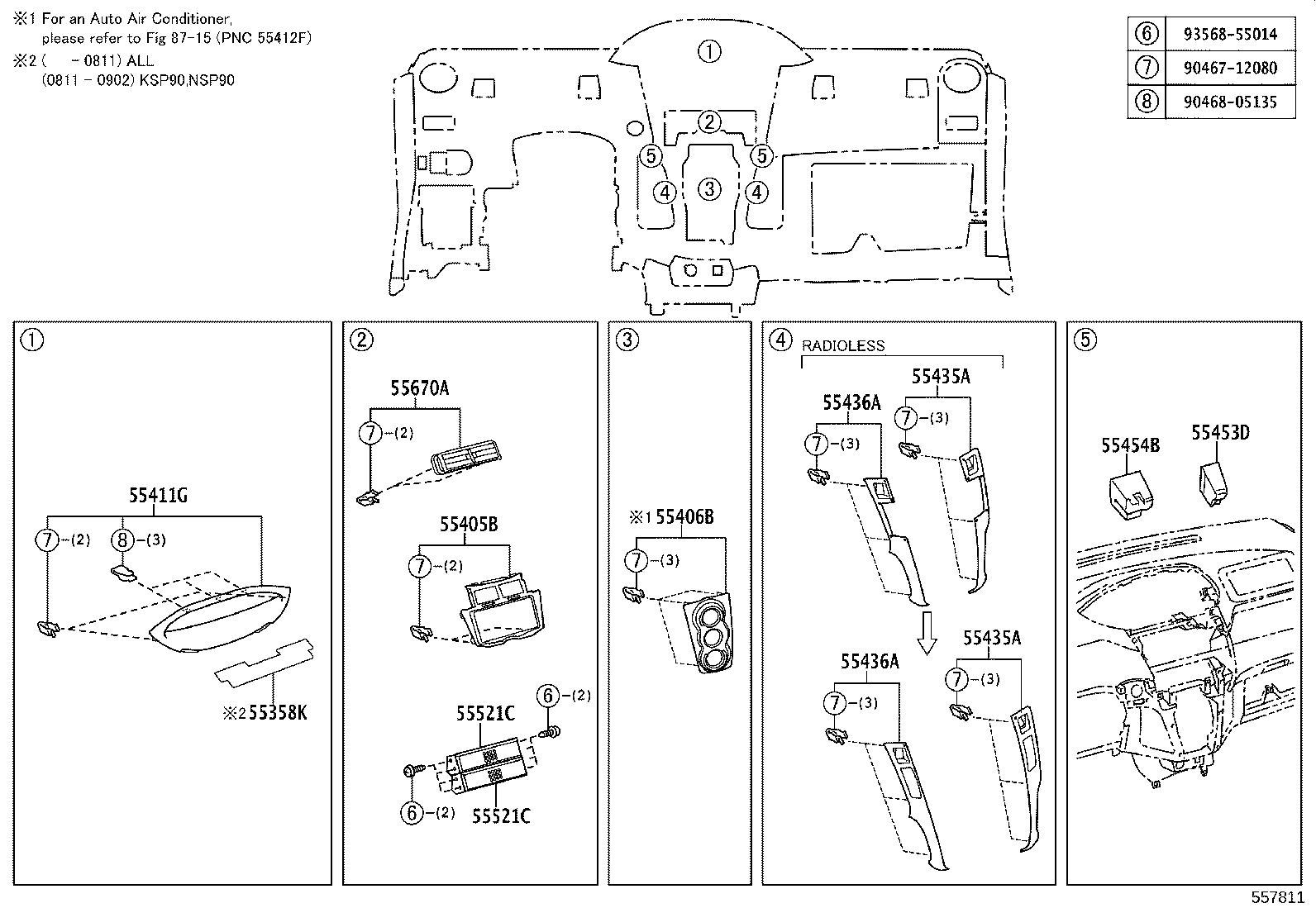 55042-0D010-B0 DOOR SUB-ASSY, INSTRUMENT PANEL BOX, NO.2 product image