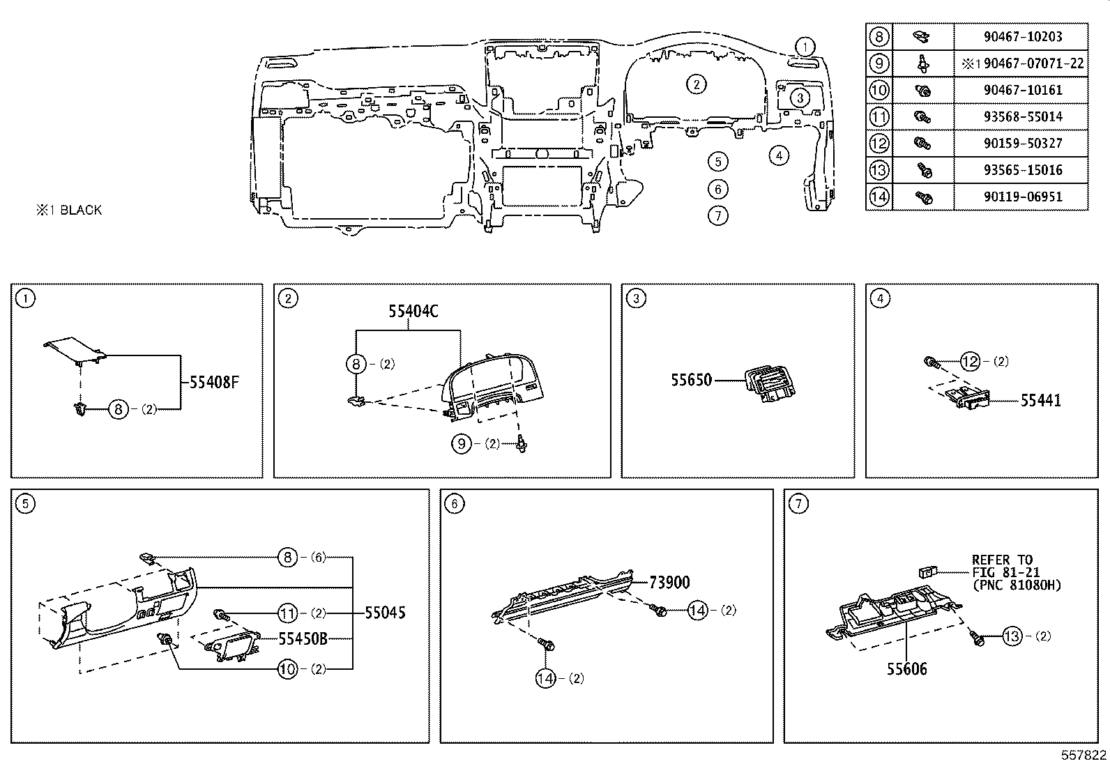 55054-30050 STOPPER SUB-ASSY, GLOVE COMPARTMENT DOOR product image