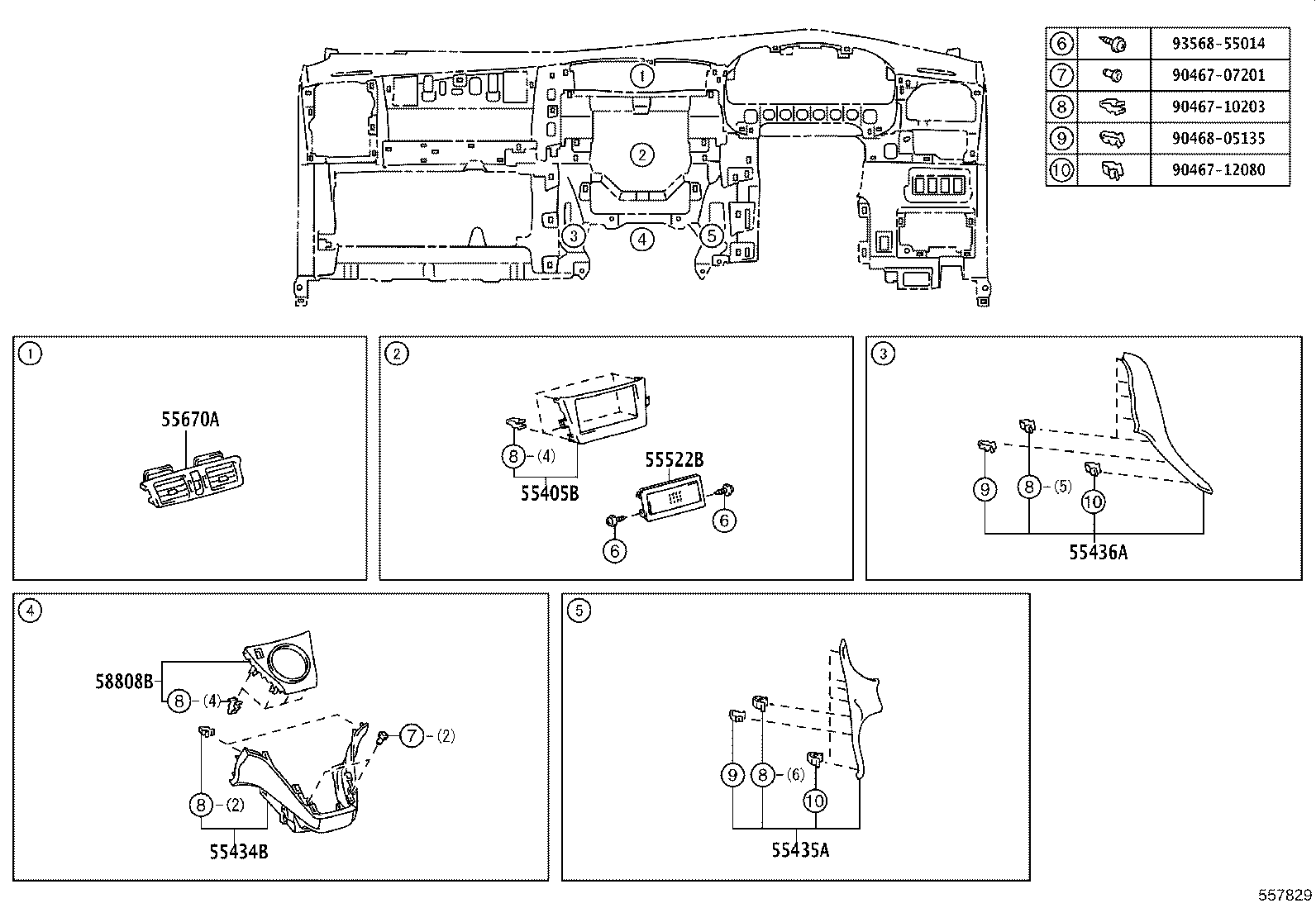 55054-72010 STOPPER SUB-ASSY, GLOVE COMPARTMENT DOOR product image