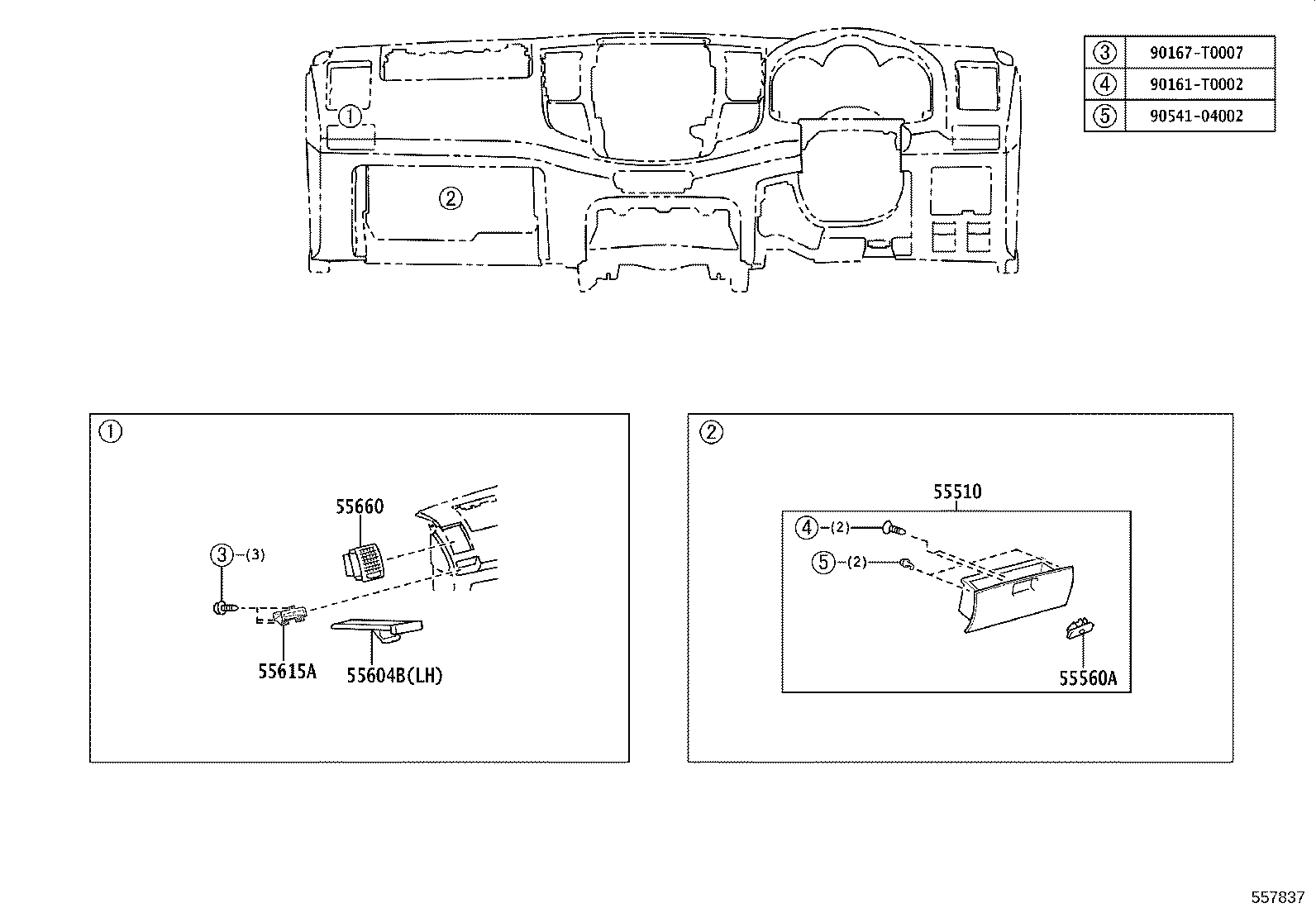 55302-0K170-E0 PANEL SUB-ASSY, INSTRUMENT, UPPER product image