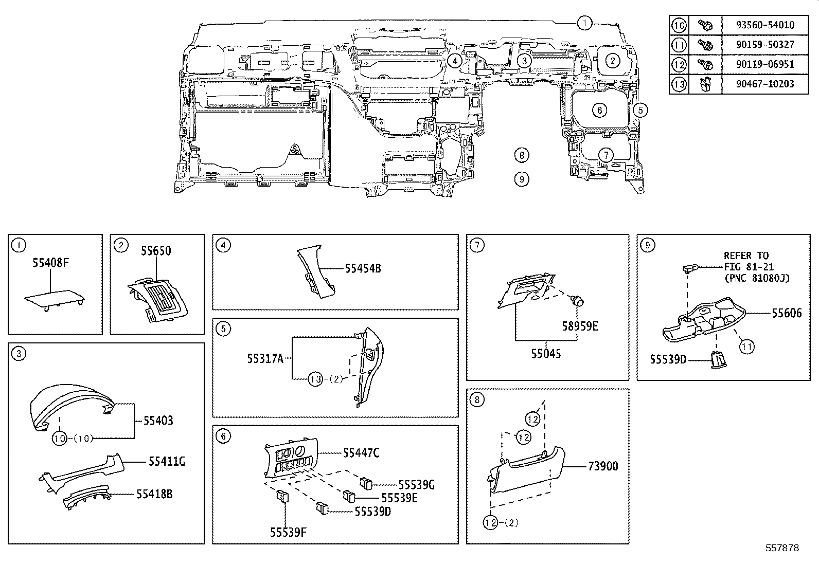 55302-75010-E0 PANEL SUB-ASSY, INSTRUMENT, UPPER product image