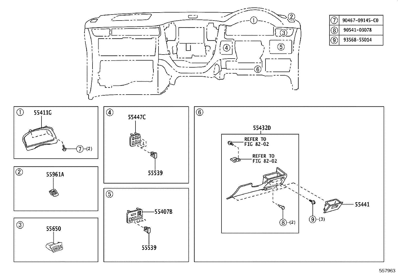 55302-58010-B0 PANEL SUB-ASSY, INSTRUMENT, UPPER product image